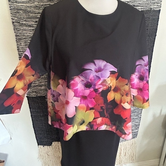 Ted Baker Cadie Cascading Floral Layered Tunic dress size 3 | W 6-8 - Picture 6 of 14